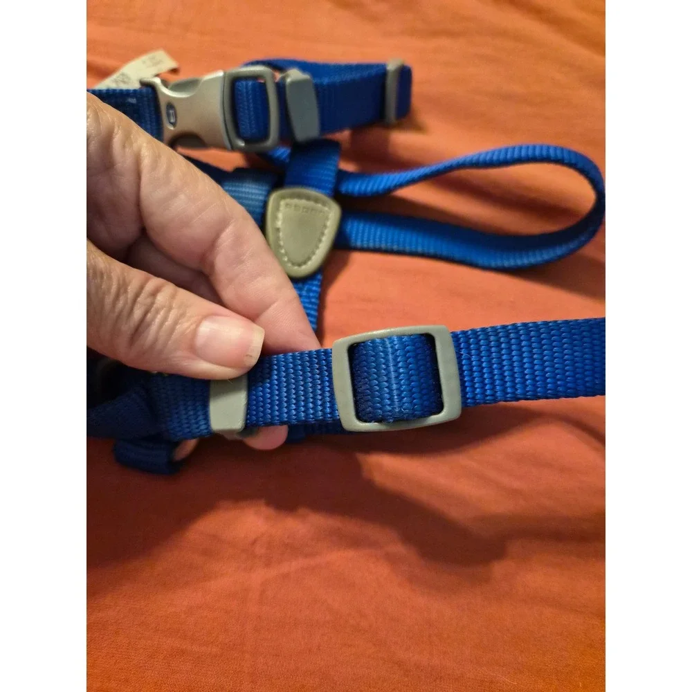 Aspen Pet Blue Nylon Adjustable Dog Harness 5/8 Inch 12-20 Inch Girth